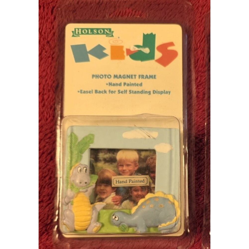 Vintage Holson Kids Dinosaur Photo Magnet Frame Hand Painted New Old Stock...
